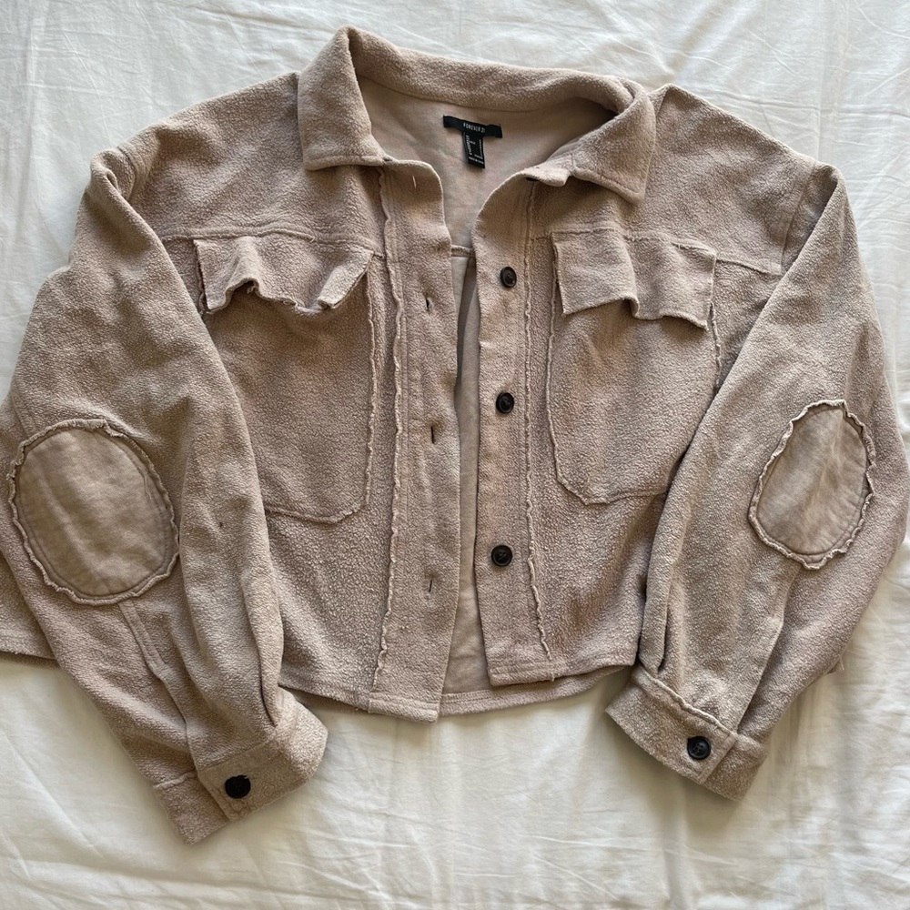 Reverse Fleece Drop-Sleeve Jacket